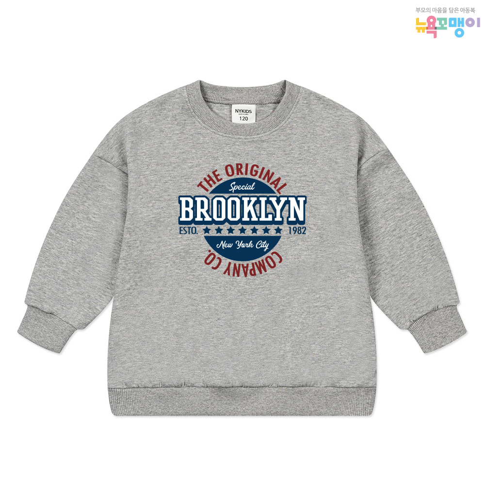 뉴욕꼬맹이 브루클린 맨투맨(오버핏) 티셔츠 W118 - 아동 주니어 오버핏맨투맨
